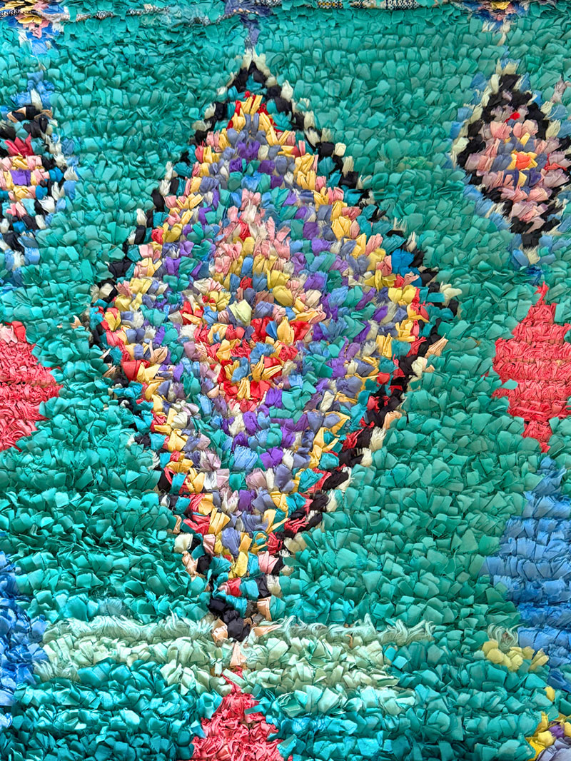 Tapis de couloir berbère Boucherouite Turquoise – Image 2