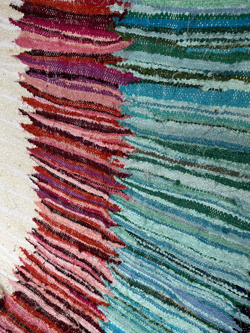 Kilim Boucherouite Bleu Blanc Rose – Image 2